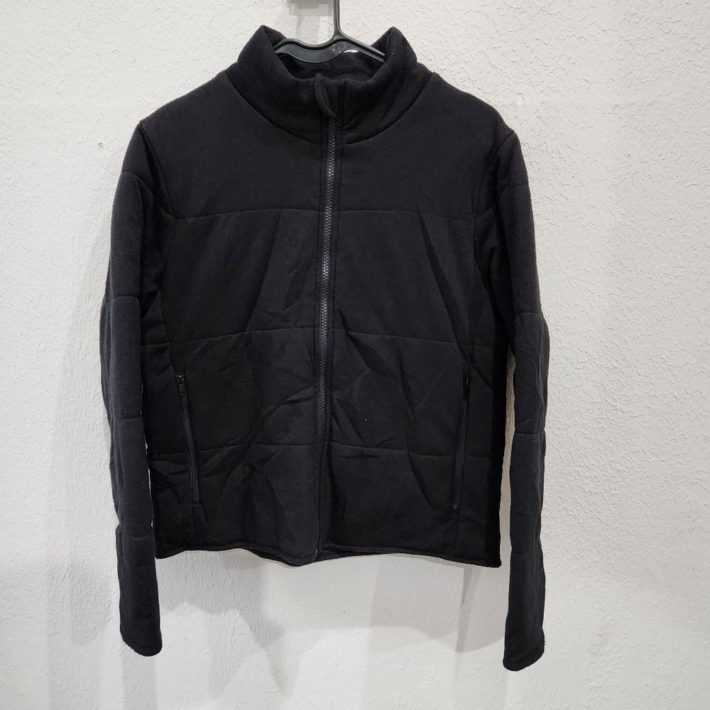 Three Dots Jacket Womens Small Black Full Zip Lined Pockets
